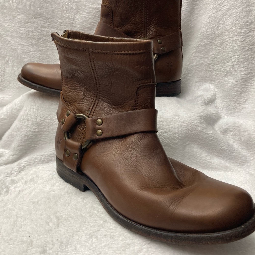 Frye Brown Leather Ankle Booties